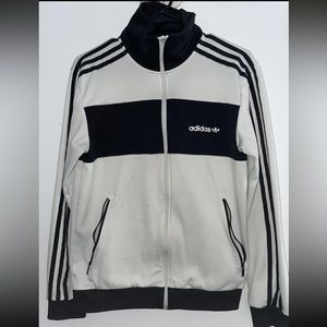 vintage adidas track jacket, men’s small, white/black